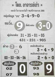 หวยอาจารย์เก่า 1/11/65