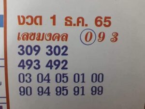 หวยเฮงเฮงรวยรวย 1/12/65