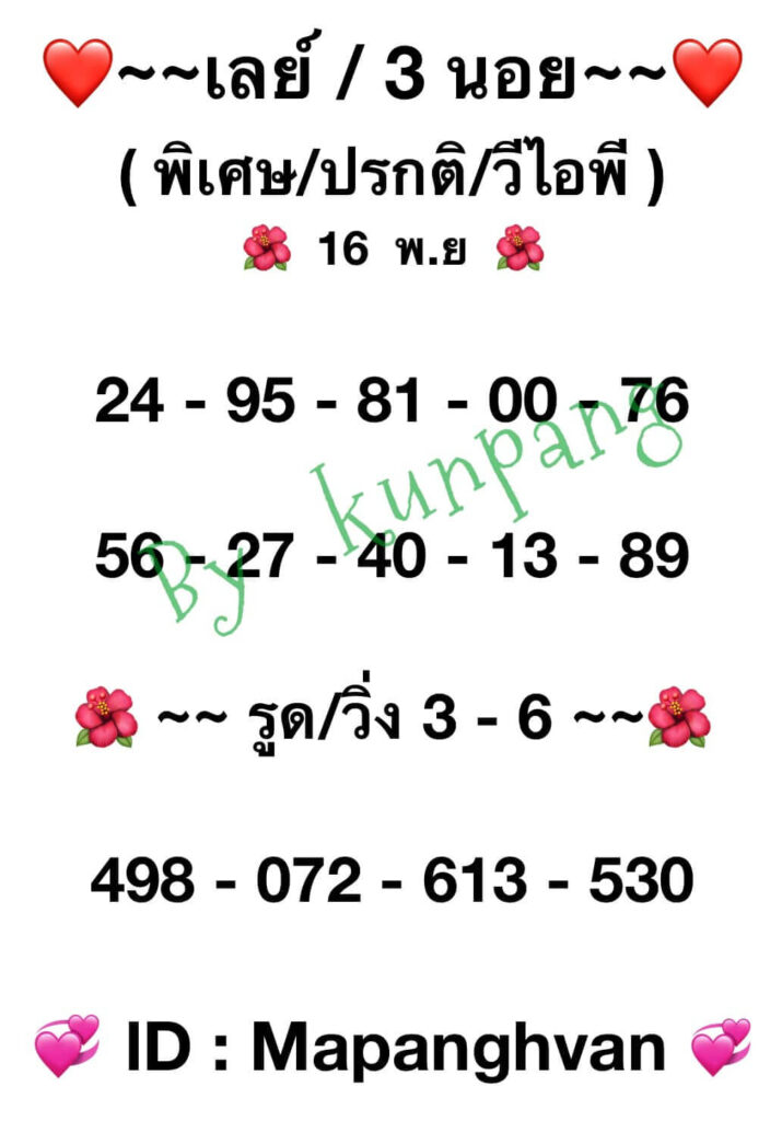 แนวทางหวยมาเลย์ 16/11/65 ชุดที่ 9