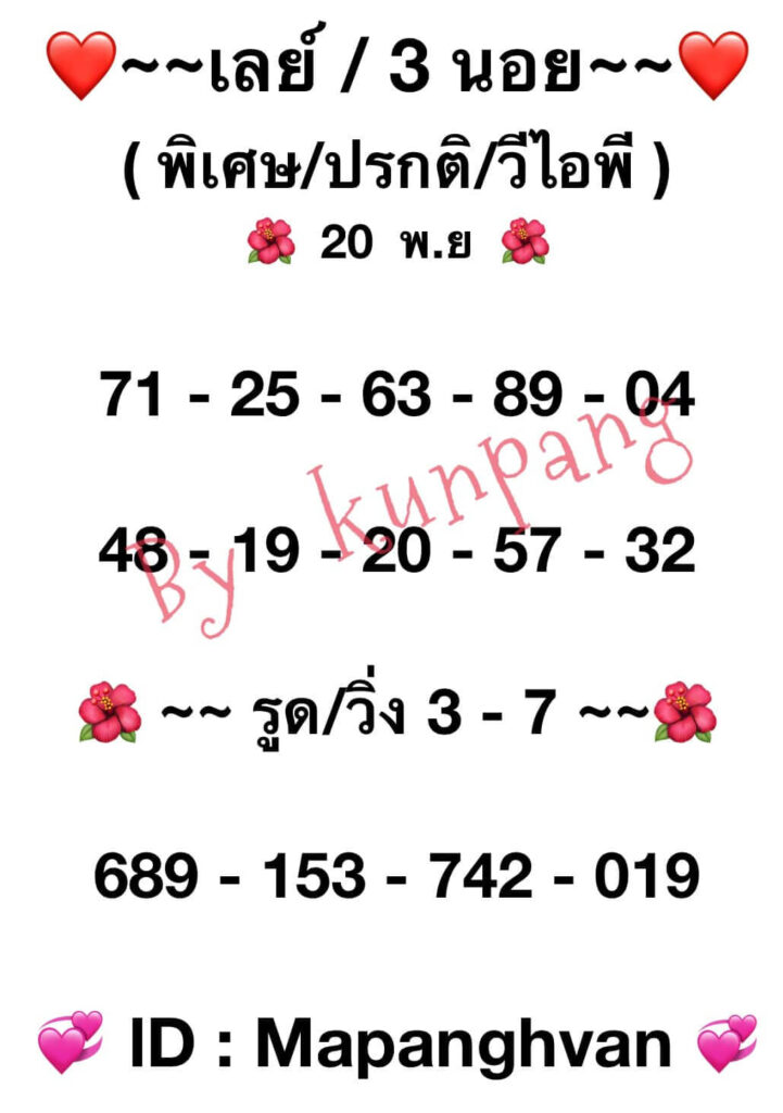 แนวทางหวยมาเลย์ 20/11/65 ชุดที่ 8