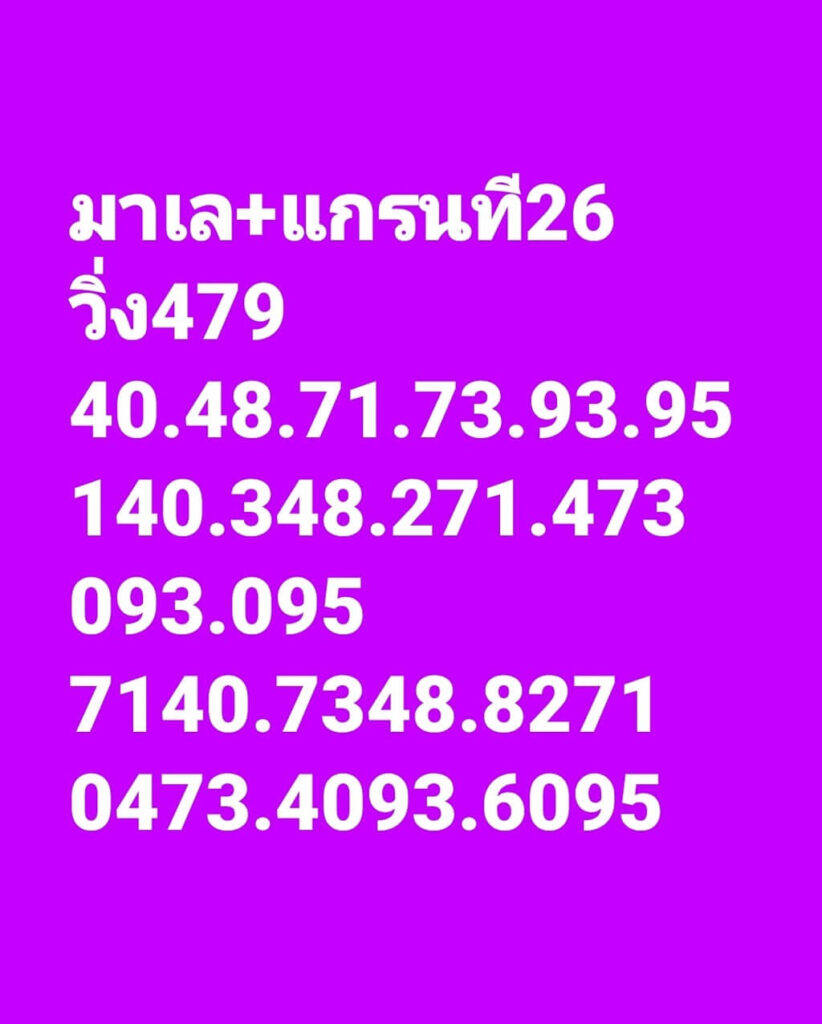 แนวทางหวยมาเลย์ 26/11/65 ชุดที่ 9