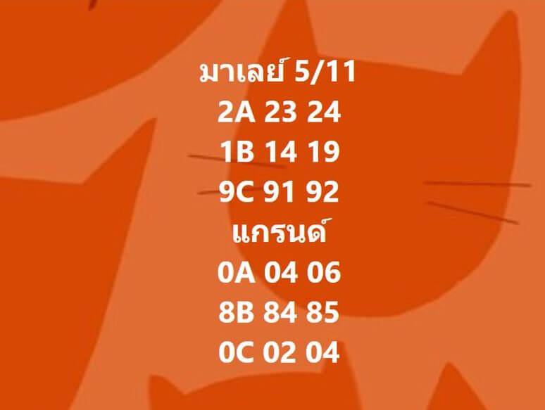 แนวทางหวยมาเลย์ 5/11/65 ชุดที่ 13