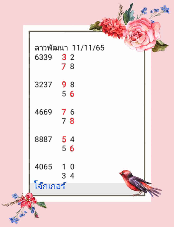 แนวทางหวยลาว 11/11/65 ชุดที่ 8