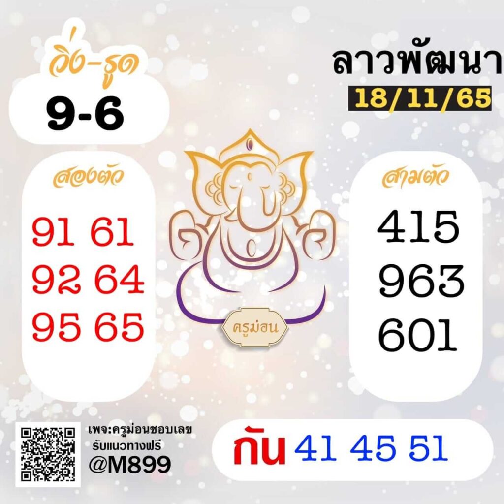 แนวทางหวยลาว 18/11/65 ชุดที่ 12