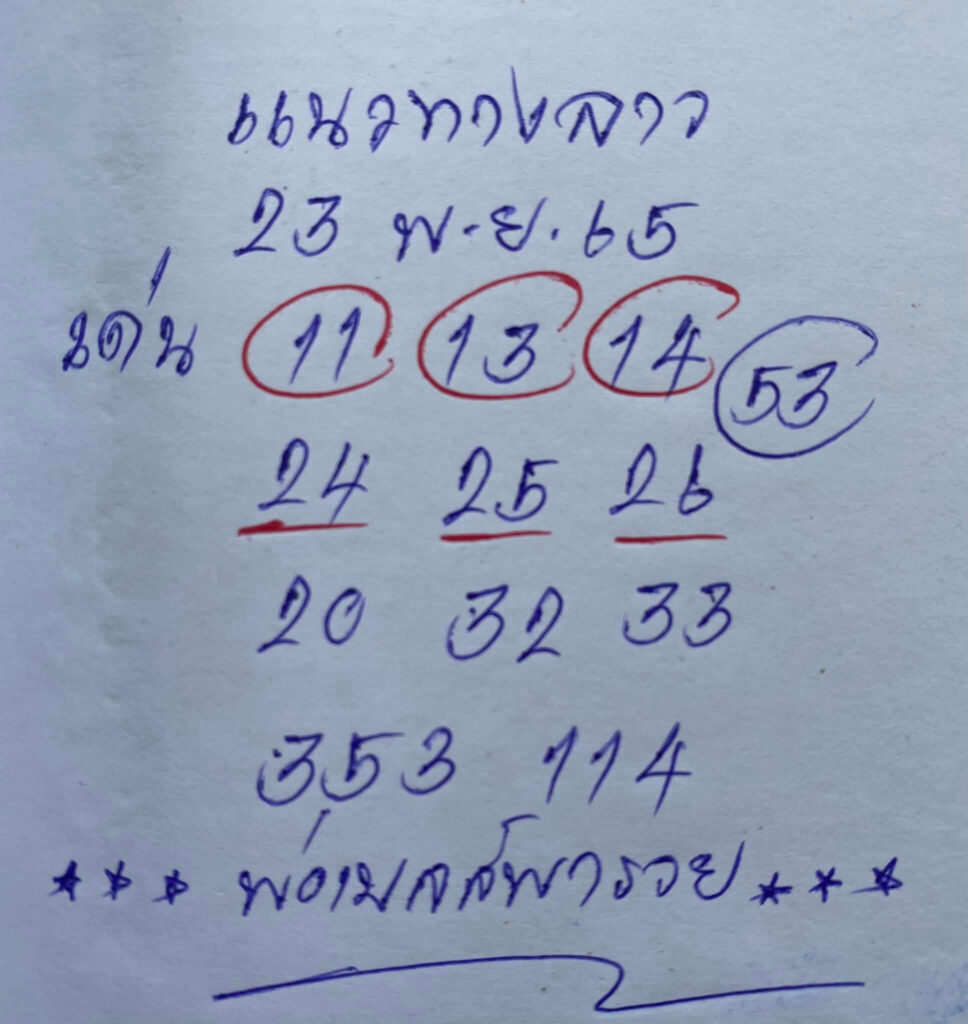 แนวทางหวยลาว 23/11/65 ชุดที่ 9