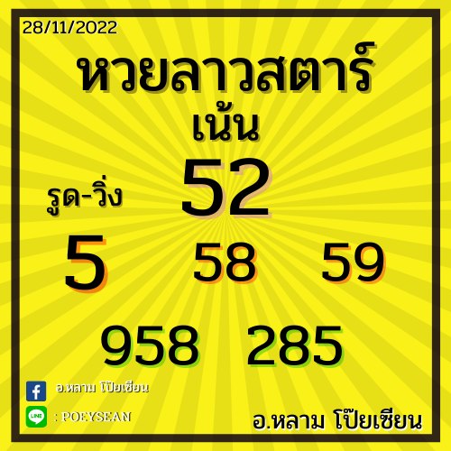 แนวทางหวยลาว 28/11/65 ชุดที่ 7