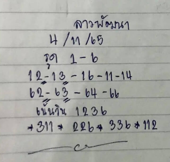 แนวทางหวยลาว 4/11/65 ชุดที่ 17