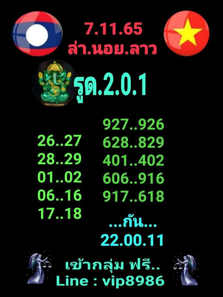 แนวทางหวยลาว 7/11/65 ชุดที่ 1