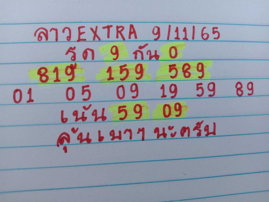 แนวทางหวยลาว 9/11/65 ชุดที่ 11