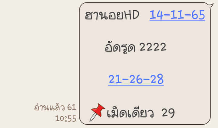 แนวทางหวยฮานอย 14/11/65 ชุดที่ 11