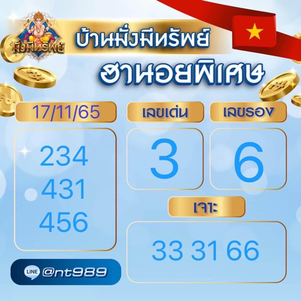 แนวทางหวยฮานอย 17/11/65 ชุดที่ 15