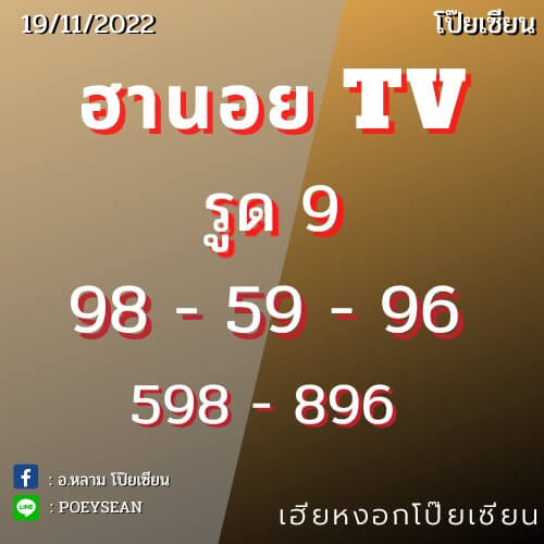 แนวทางหวยฮานอย 19/11/65 ชุดที่ 16