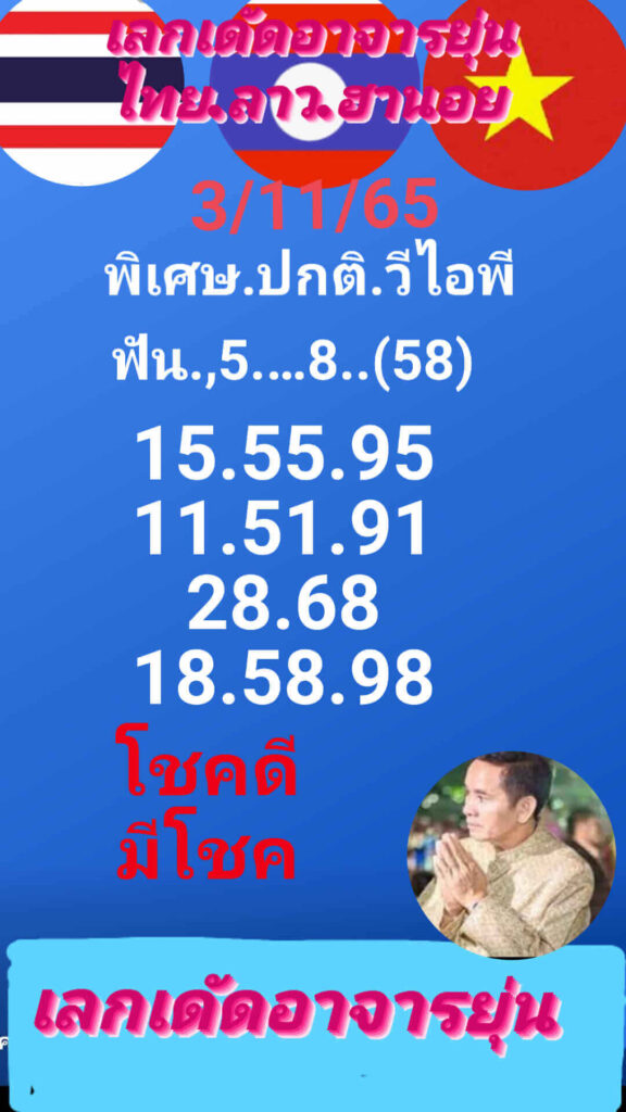 แนวทางหวยฮานอย 3/11/65 ชุดที่ 8