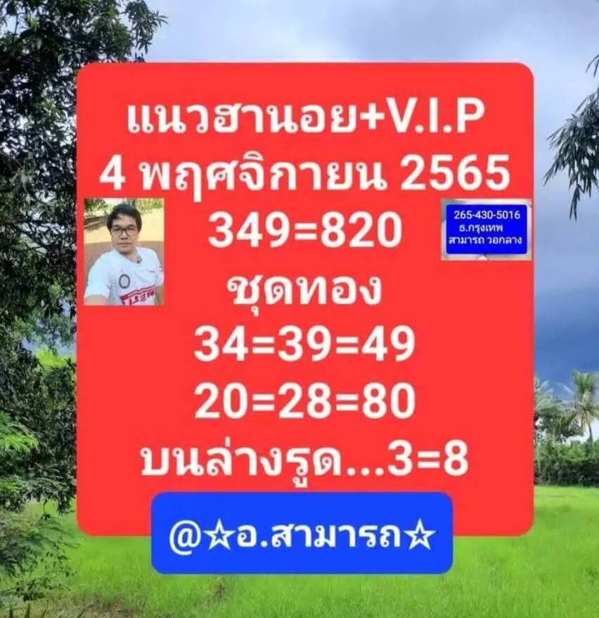 แนวทางหวยฮานอย 4/11/65 ชุดที่ 16