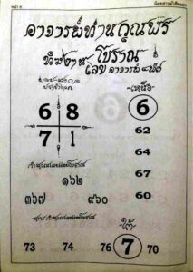 หวยอาจารย์ท่านวุณฬร 30/12/65