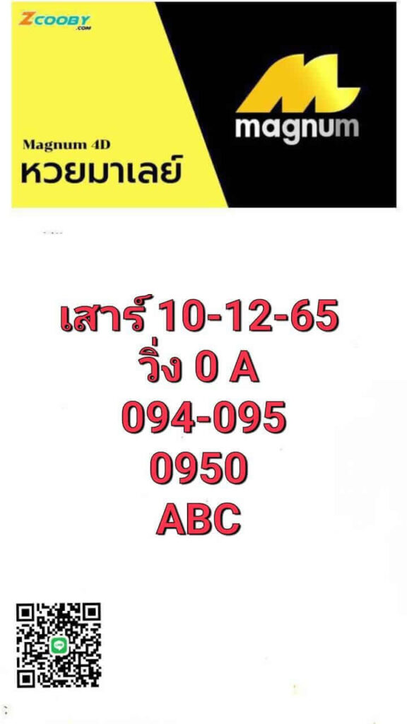 แนวทางหวยมาเลย์ 10/12/65 ชุดที่ 13