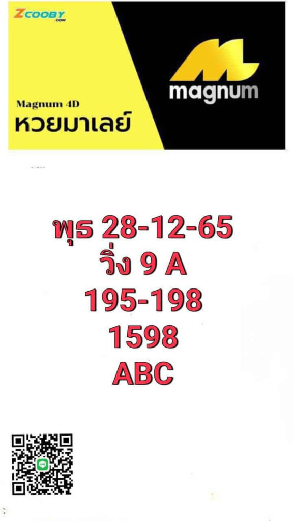 แนวทางหวยมาเลย์ 28/12/65 ชุดที่ 6