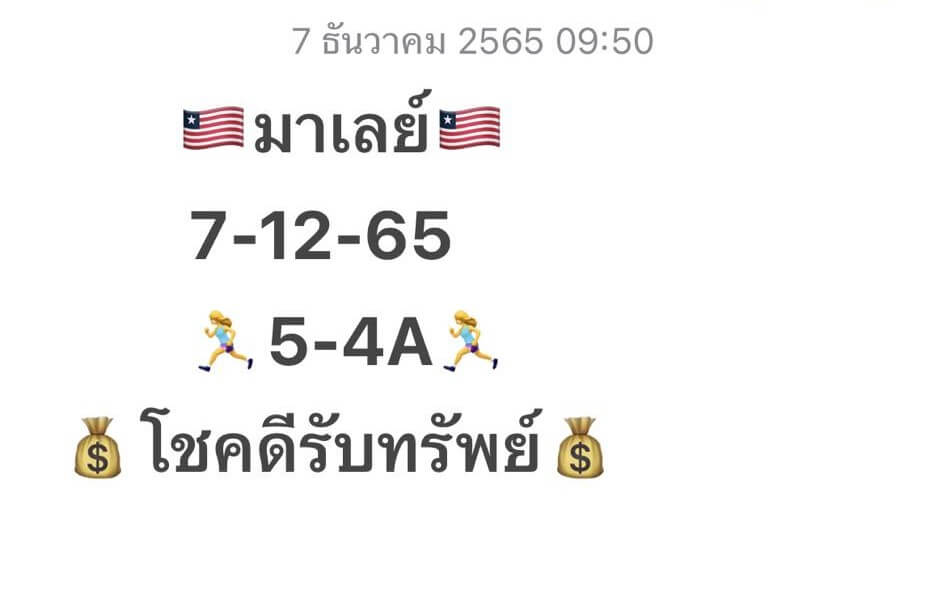 แนวทางหวยมาเลย์ 7/12/65 ชุดที่ 9