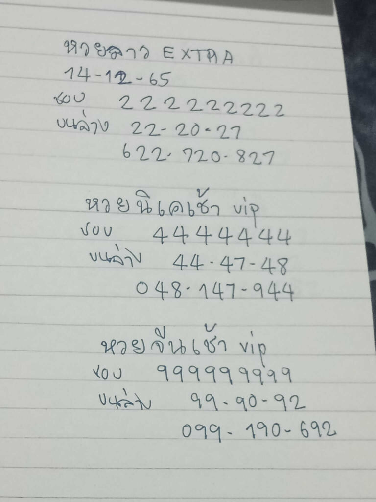 แนวทางหวยลาว 14/12/65 ชุดที่ 14