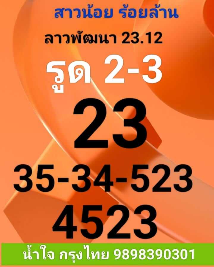 แนวทางหวยลาว 23/12/65 ชุดที่ 4