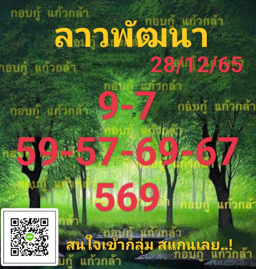 แนวทางหวยลาว 28/12/65 ชุดที่ 6