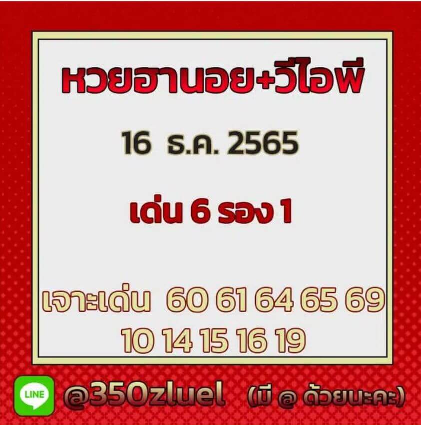 แนวทางหวยฮานอย 16/12/65 ชุดที่ 7