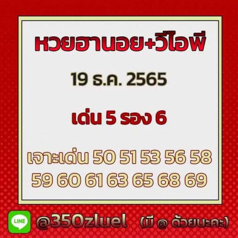 แนวทางหวยฮานอย 19/12/65 ชุดที่ 9