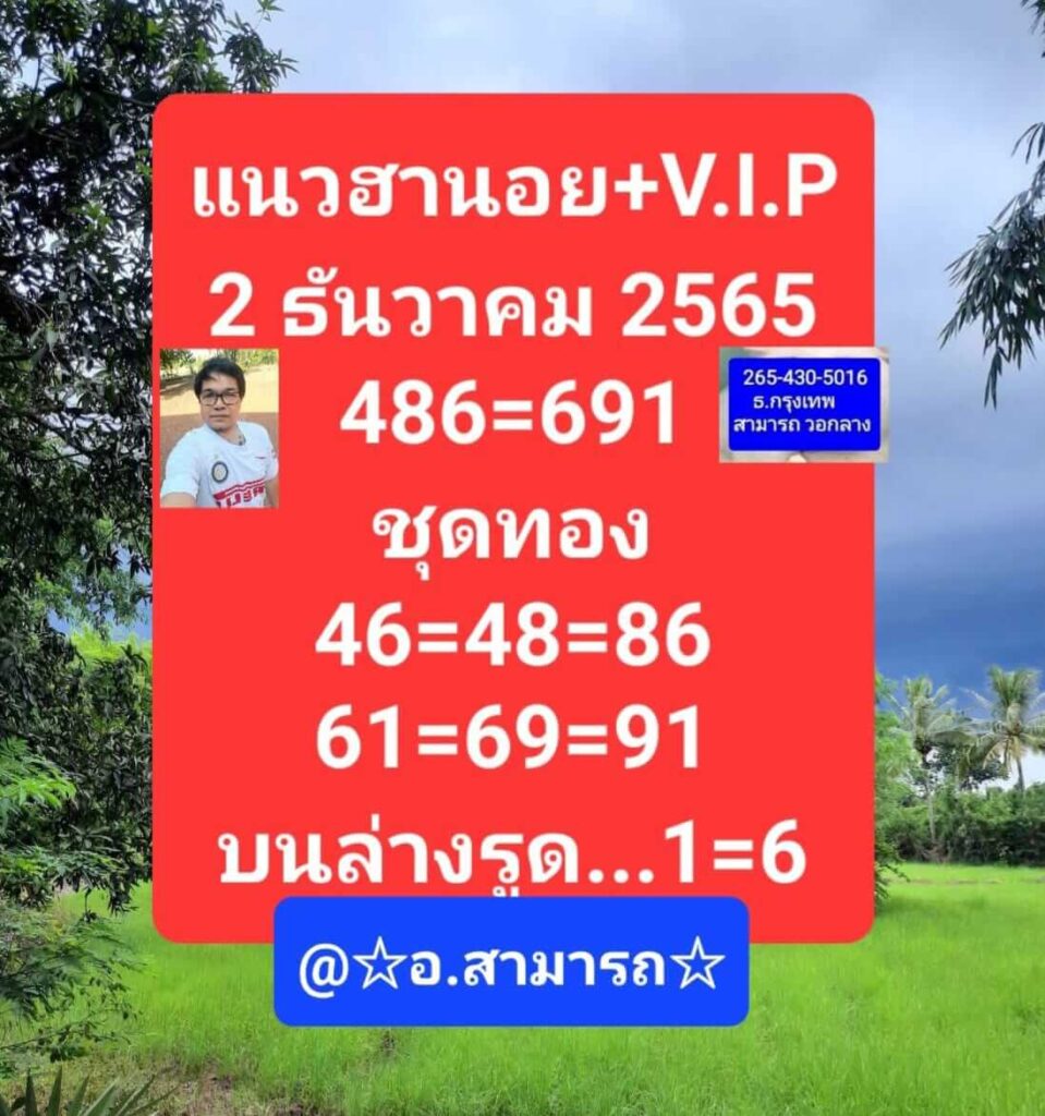 แนวทางหวยฮานอย 2/12/65 ชุดที่ 7