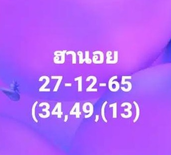 แนวทางหวยฮานอย 27/12/65 ชุดที่ 11