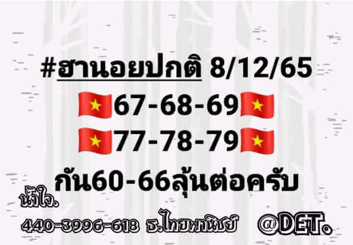 แนวทางหวยฮานอย 8/12/65 ชุดที่ 3