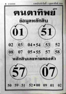 หวยคนตาทิพย์ 1/2/66