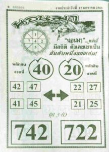 หวยนอนมา 17/1/66
