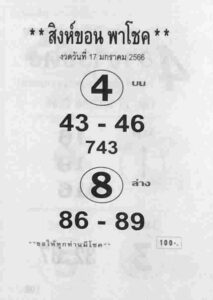หวยสิงห์ขอน 17/1/66
