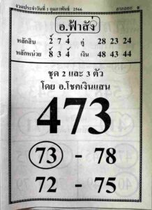 หวยอาจารย์ฟ้าสั่ง 1/2/66