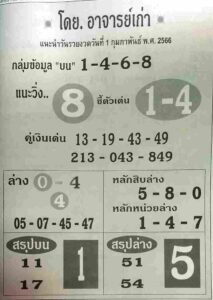 หวยอาจารย์เก่า 1/2/66