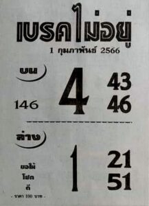 หวยเบรคไม่อยู่ 1/2/66