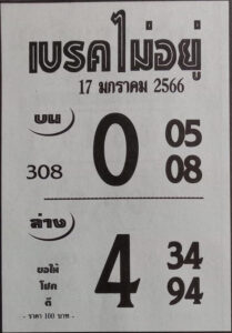 หวยเบรคไม่อยู่ 17/1/66