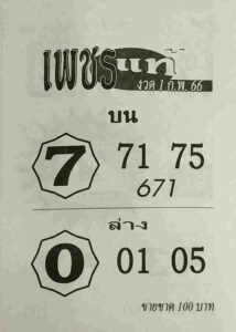 หวยเพชรแท้ 1/2/66