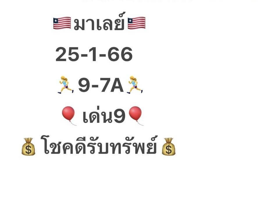 แนวทางหวยมาเลย์ 25/1/66 ชุดที่ 12