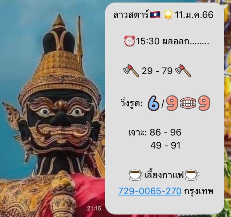 แนวทางหวยลาว 11/1/66 ชุดที่ 6