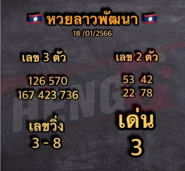 แนวทางหวยลาว 18/1/66 ชุดที่ 14