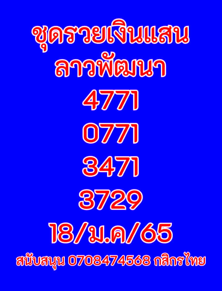 แนวทางหวยลาว 18/1/66 ชุดที่ 3