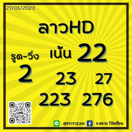 แนวทางหวยลาว 27/1/66 ชุดที่ 9