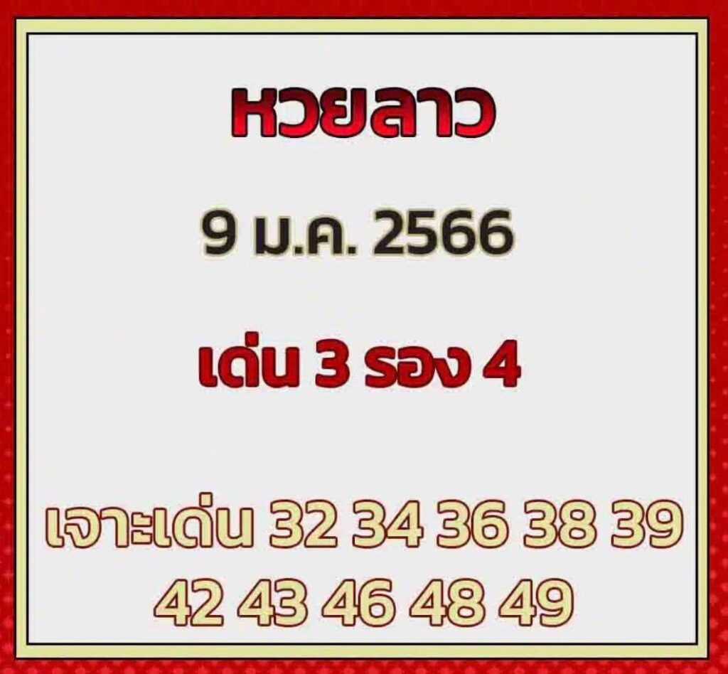 แนวทางหวยลาว 9/1/66 ชุดที่ 6