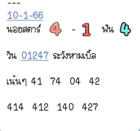 แนวทางหวยฮานอย 10/1/66 ชุดที่ 4