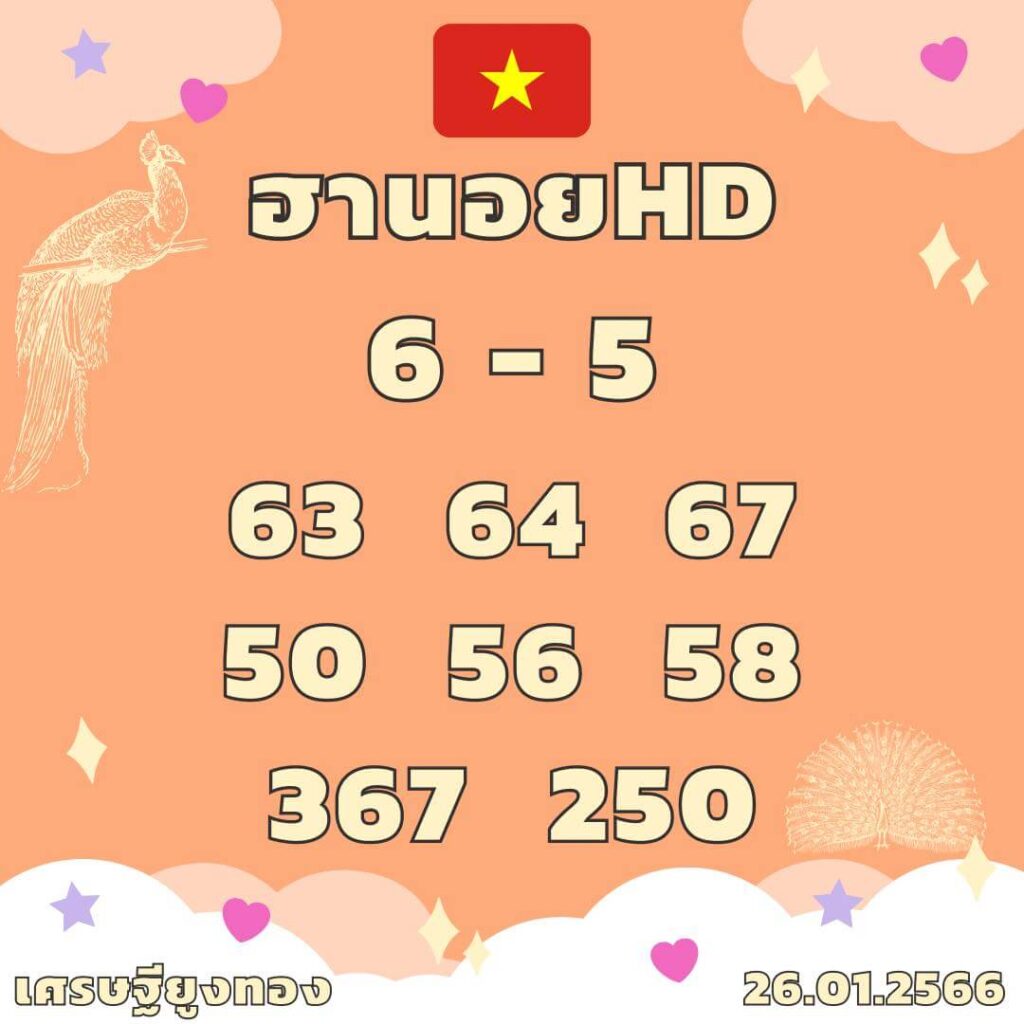 แนวทางหวยฮานอย 26/1/66 ชุดที่ 9