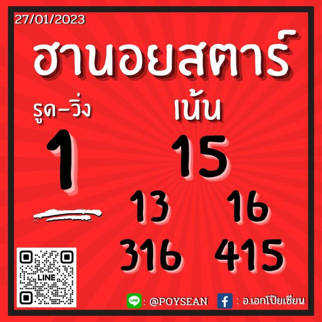 แนวทางหวยฮานอย 27/1/66 ชุดที่ 7