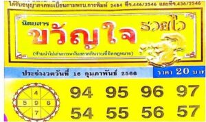 หวยขวัญใจรวยไว 16/2/66