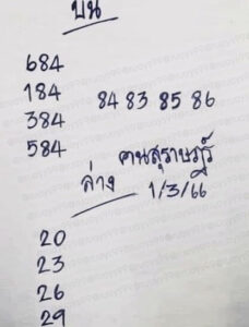 หวยคนสุราษฏร์ 1/3/66