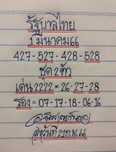 หวยมิสเตอร์บอล 1/3/66